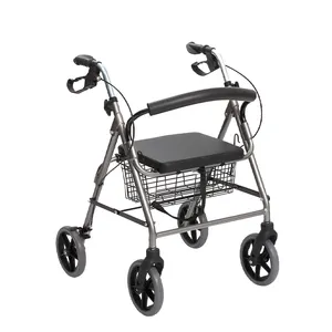 Chinese Hot Sales Aluminum Economic Foldable Rollators with Feet Stepper