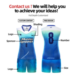Custom Design your own sleeveless sublimation volleyball uniforms - Product Image 5