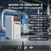Variador de Frecuencia HYTECON 5.5kW 7.5kW AC WD200-T3-5R5G/7R5P-B Trifásico 380V VFD Control Vectorial Sin Sensor IP20 para Bomba de 10HP, Ventilador y Aire