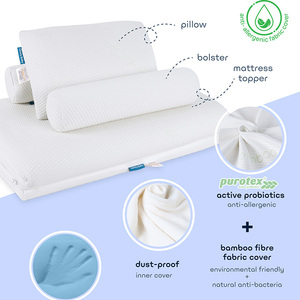 Surmatelas pour lit de voyage Baby Luna avec mousse à mémoire de forme et housse en tissu de fibre de bambou - Product Image 3