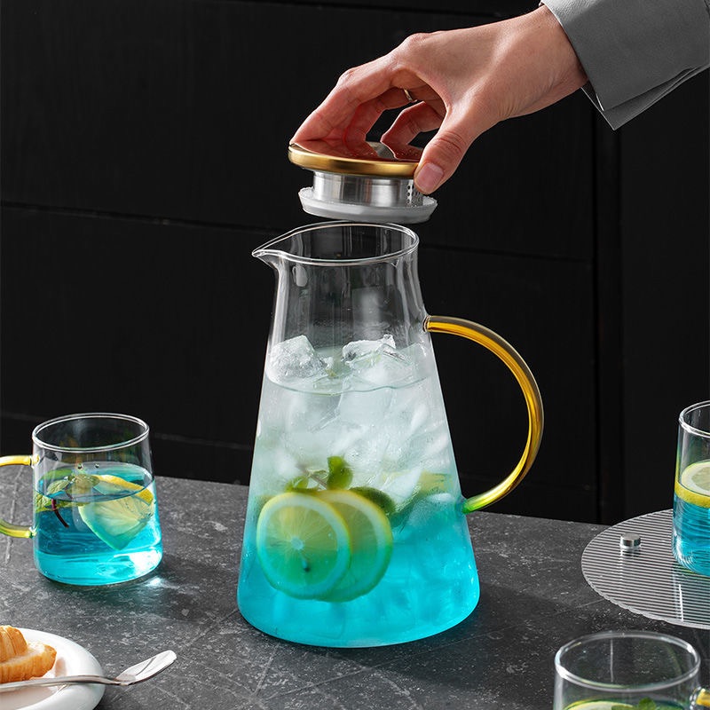 single package borosilicate glass Pitcher heat-resistant glass cold water bottle cool kettle glass jug