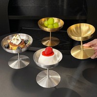 Gobelet à boisson glacée en acier inoxydable 304 mat, gobelet à dessert haut pour milkshake, pudding, salade de fruits