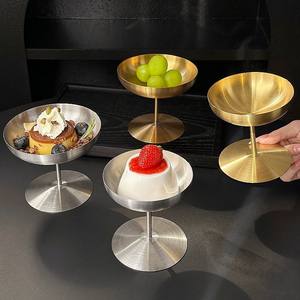 304 Paslanmaz Çelik Mat Dondurma İçecek Bardağı Uzun Tatlı Bardağı Milkshake Puding Meyve Salatası Kasesi - Product Image 4