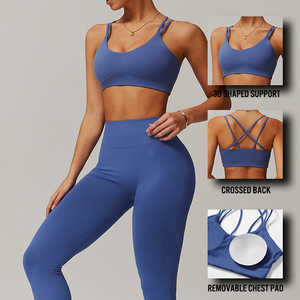 <span class=keywords><strong>Soutien</strong></span>-<span class=keywords><strong>gorge</strong></span> de <span class=keywords><strong>sport</strong></span> simple et sexy à dos croisé, haute performance, en tissu ultra-confortable effet seconde peau, pour le yoga et le fitness féminin - Product Image 3