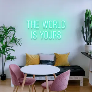 Koncept damla nakliye 30 inç dünya senin led neon ışıkları özel Neon reklam LED Neon burcu