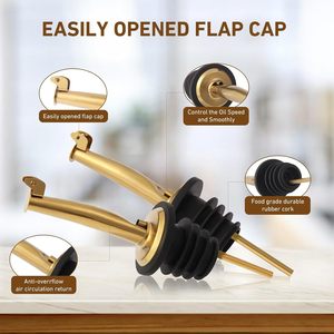 ขวดแก้วใส่น้ำมันมะกอกพร้อมสเกล ภาชนะใส่น้ำมันทรงสี่เหลี่ยม สีทอง สีเงิน ขวดเทน้ำส้มสายชู อุปกรณ์ครัว - Product Image 3