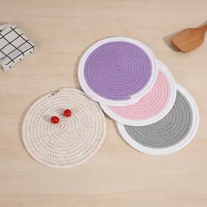 Bông Dây Placemat Nhà Bếp Bàn Ăn Thảm Bộ Đồ Ăn Phương Tây Miếng Lót Cách Nhiệt Không Trượt Nồi Bát Bát Đĩa Đế Lót Ly