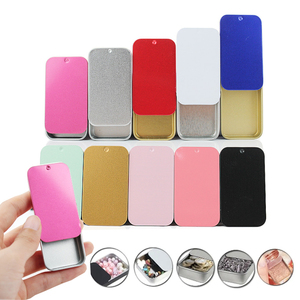 Mini boîte vide rectangulaire en métal de 16ml pour les boîtes à pilules de bijoux Petite boîte de rangement cosmétique portable pour bonbons - Product Image 1