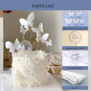 Adornos para Tartas, mariposas de papel comestibles para el regreso a la escuela, fiesta de cumpleaños, inserto de pastel para el Día de San Valentín, Día DE LA Madre - Product Image 6