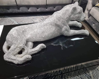 Nouvelle résine art bureau décoratif fibre de verre animal polyrésine statue léopard animal sculpture maison