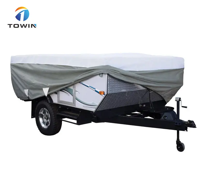 Winddichte Waterdichte UV-Bestendige Pop-Up Bescherming Aanhangwagen Tent Past 16 ' - 18' Aanhangwagens Neerklapbare Rv Cover Camper