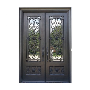 Porte d'entrée moderne en fer forgé de haute qualité à coupure thermique - Product Image 2