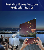 Projecteur LED portable 720P avec système d'exploitation Android 14, prise en charge du décodage 4K, processeur Allwinner H723, 1 Go de RAM, 8 Go de ROM