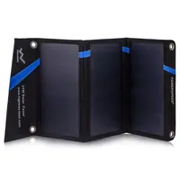 ソーラーパネル充電器21Wソーラー充電器、2つのUSBポートと3つの折りたたみ式ソーラーパネル付きポータブルソーラー電話充電器