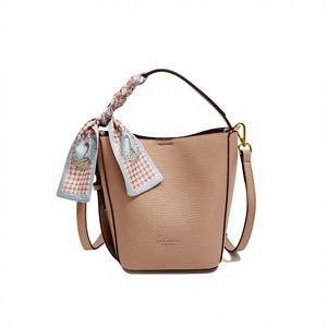 Bolso Tipo Cubo de Cuero Genuino Simple y Versátil para Mujer, Estilo 2026, con Cierre de Cremallera, para Uso Diario - Product Image 1