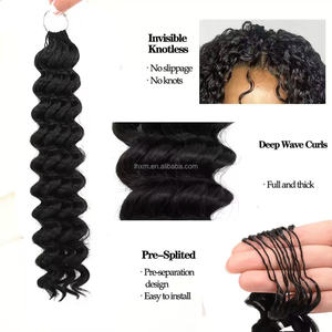 <span class=keywords><strong>Extensiones</strong></span> <span class=keywords><strong>de</strong></span> Cabello Sintético Resistente al Calor para Trenzas <span class=keywords><strong>de</strong></span> Ganchillo <span class=keywords><strong>con</strong></span> <span class=keywords><strong>Clip</strong></span>, Estilo Boho, Ondulado Profundo, Rizado - Venta al por Mayor - Product Image 6