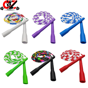 Cuerda de saltar segmentada con cuentas de mango largo al por mayor para niños y adultos, ideal para ejercicio cardiovascular y gimnasio. - Product Image 1