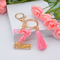 Personnalisé Brillant Mode Charme Alphabet Porte-clés Sac Pendentif Résine Lettre Initiale Porte-clés