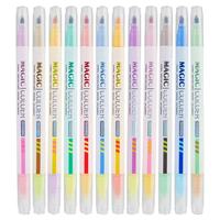 Lot de 12 surligneurs bibliques multicolores à double pointe, marqueurs gel avec pinceau plat, stylos sans bavure pour usage promotionnel
