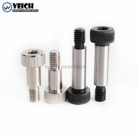 Sekrup bahu dengan lubang pemasangan kepala hex, dowel pin baja tahan karat Veichu VCN610, lapisan oksida hitam, sistem pengukuran metrik ISO.