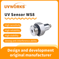 WS8-10U G3/4 Acier inoxydable IP68 254nm 20 50 200 500 MW/cm2 DC 12V Capteur UV UVWORKS