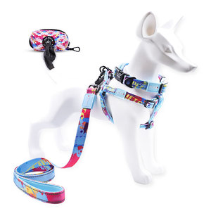 Sovan <strong>Dog</strong> Collar Leash Set Adjustable Lightweight Eco-Friendly Textile Pet Harness Fashion Comfortable No Pull Leash Small - Product Image 2
