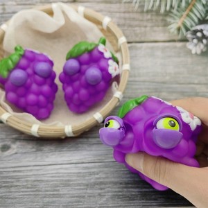 Novelty Animal Popping Eyes Squeeze Fidget Toy <b>Vinyl</b> Fruit Squishy Toy with Popping Eyes for Stress Relief & Boredom Relief - Product Image 2