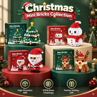Jouets de construction de Noël pour enfants, Père Noël, bonhomme de neige, arbre, renne, mini briques, ensemble de construction DIY, cadeaux de Noël, nouveautés