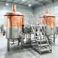 Équipement de brassage de bière 100L-1000L, cuve de fermentation, contrôle PLC, cuve sous pression, chauffage à vapeur en cuivre rouge, installation de brassage