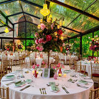 Tente de mariage extérieure transparente avec toit en verre pour événements de mariage et banquets en plein air