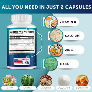 100% 天然カルシウム高成長コラーゲンサプリメント60カプセル大人用用量共同骨60カプセルの成長サポート - Product Image 6