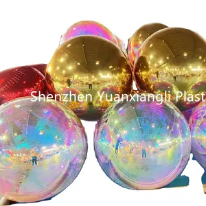 Customised 0.6m -3m Hanging Inflatable Illusion Mirror Balls Inflatable Mirror Balls For Party Decorations