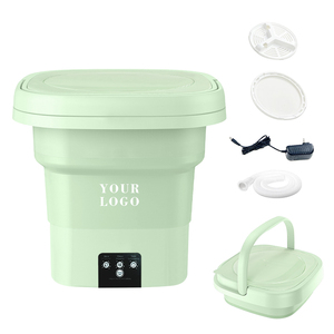 <span class=keywords><strong>Mini</strong></span> lave-linge avec essoreuse, lave-linge électrique compact avec fonction de verrouillage pour enfants, parfait pour une utilisation familiale et en voyage - Product Image 1