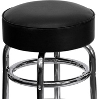 Tabouret de comptoir fixe à cinq pieds en PVC de haute qualité, facile à nettoyer, avec coussin stable
