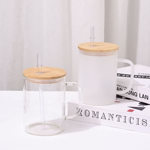 Vente en gros de tasses en verre de 15 oz avec poignée pour café, thé, chocolat chaud, fournitures pour les cafés - Product Image 5