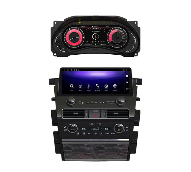 Krando Linux System Digital Dashboard Instrument Cluster for Infiniti QX80 Nissan Patrol Y62 2010 + Multifunctional Speedometer