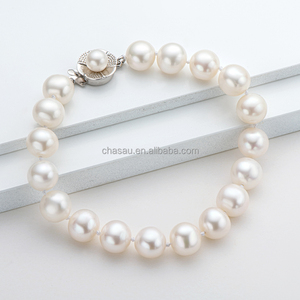 Bracelet <span class=keywords><strong>de</strong></span> perles d'eau douce <span class=keywords><strong>de</strong></span> <span class=keywords><strong>culture</strong></span> naturelle haute brillance blanc grande <span class=keywords><strong>perle</strong></span> d'eau douce Bracelet <span class=keywords><strong>boucle</strong></span> chaîne Bracelet en nacre - Product Image 5