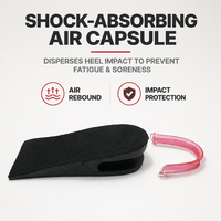 Semelles intérieures ajustables à coussin d'air pour augmenter la hauteur, rehausseurs de talon empilables de 6 cm pour hommes et femmes