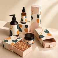 Boîtes et étiquettes d'emballage cosmétique personnalisées à faible MOQ, en carton mat pliable pour ensemble de flacons et pots de soins de la peau