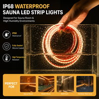 Bande LED IP68 pour sauna, 24V, résistante aux hautes températures, flexible, étanche, pour sauna, hammam, spa, éclairage commercial