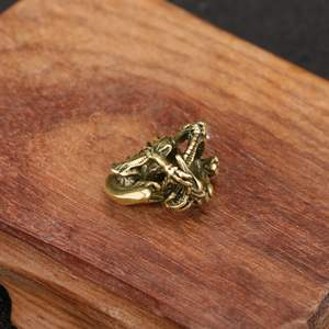 황동 공예 머리 동상 패션 비즈 로마 스파르타 헬멧 매력 팔찌 열쇠 고리 DIY 액세서리 - Product Image 5