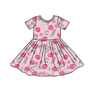 Vestito a Ruota in Fibra di Bambù per Bambine, Manica Corta con Motivi di <span class=keywords><strong>Zucca</strong></span>, Fantasma e Fiori, <span class=keywords><strong>Abito</strong></span> per Feste Autunnali 2-8 Anni - Product Image 3