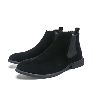 Stivali Chelsea da <span class=keywords><strong>Uomo</strong></span> di Lusso in Pelle PU Personalizzati Neri Blu con Tacco Alto Scarpe in Pelle Scamosciata - Product Image 2
