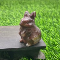 Pierre sculptée en cristal de lapin poli multicolore, naturelle et guérisseuse, breloque lâche pour bijoux faits main, décoration intérieure, artisanat et cadeaux