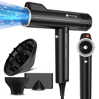 Secador de pelo de alta velocidad con difusor y boquilla Secador de pelo inteligente de iones de plasma con LCD Potencia de 2000 vatios Etiqueta privada personalizada