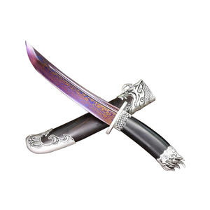 Cuchillo corto forjado Longquan <span class=keywords><strong>de</strong></span> 35 cm <span class=keywords><strong>para</strong></span> exteriores, espada <span class=keywords><strong>de</strong></span> bolsillo, espada pequeña, cuchillos <span class=keywords><strong>de</strong></span> acero con patrón integrado, cuchillos con escamas invertidas - Product Image 1