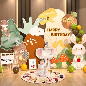 Décoration <span class=keywords><strong>de</strong></span> scène <span class=keywords><strong>de</strong></span> premier anniversaire <span class=keywords><strong>de</strong></span> bébé style coréen moderne, cadeau pleine lune, fête des 100 jours, garçons filles, impression numérique, animaux KT - Product Image 1