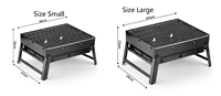 Barbecue portable pliable en acier, petit ou grand, résistant au feu, au charbon de bois, mini barbecue pour le camping, l'extérieur, la maison, le jardin