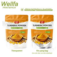 Sachet Doypack Personnalisé en Gros 100g 250g de Poudre de Curry de Qualité Alimentaire avec Fenêtre Transparente et Fermeture Éclair, Emballage pour Assaisonnements et Épices, Pochette Autoportante