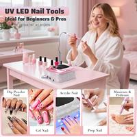 Kit Lampe UV LED et Ponceuse à Ongles Sans Fil Rechargeable 2-en-1 avec Capteur Automatique et Écran LCD 45000 tr/min pour Usage Domestique/Salon – Nail Art R2